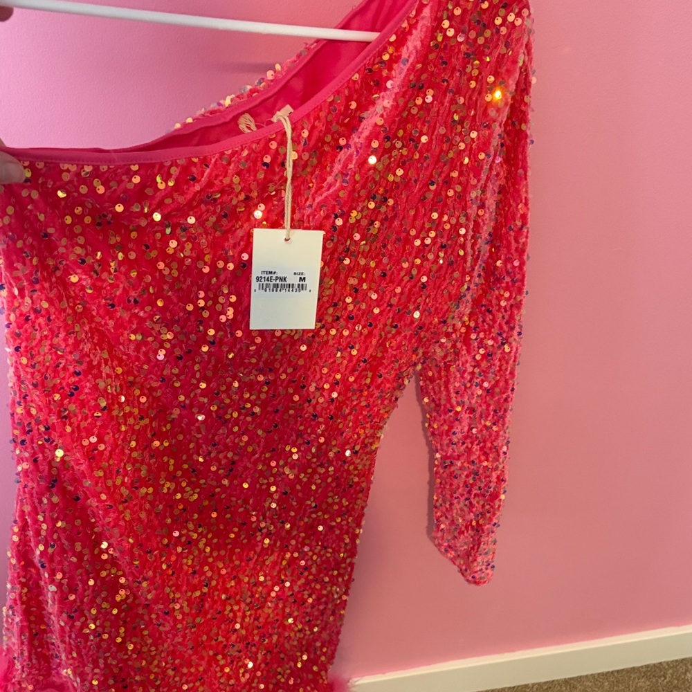 Grace+Emma Vibrant Pink Sequin Dress